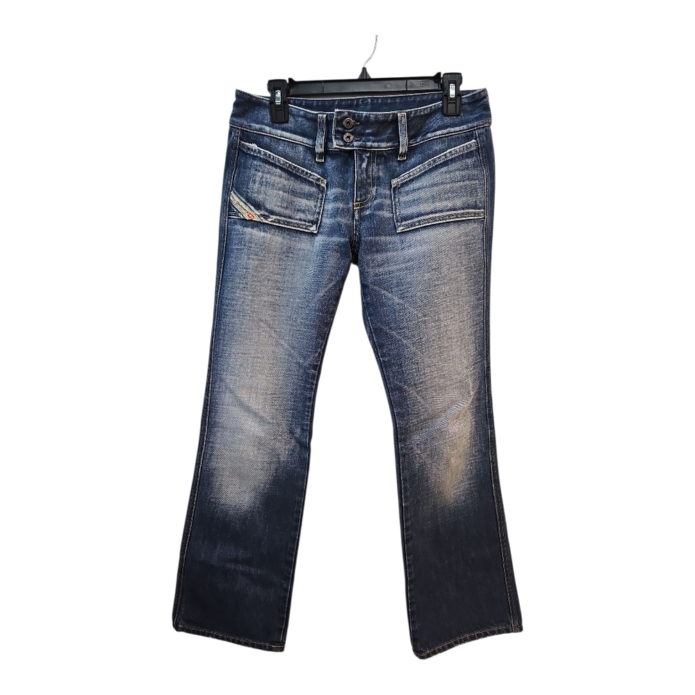 Diesel Boot Cut Jeans in Distressed Blue